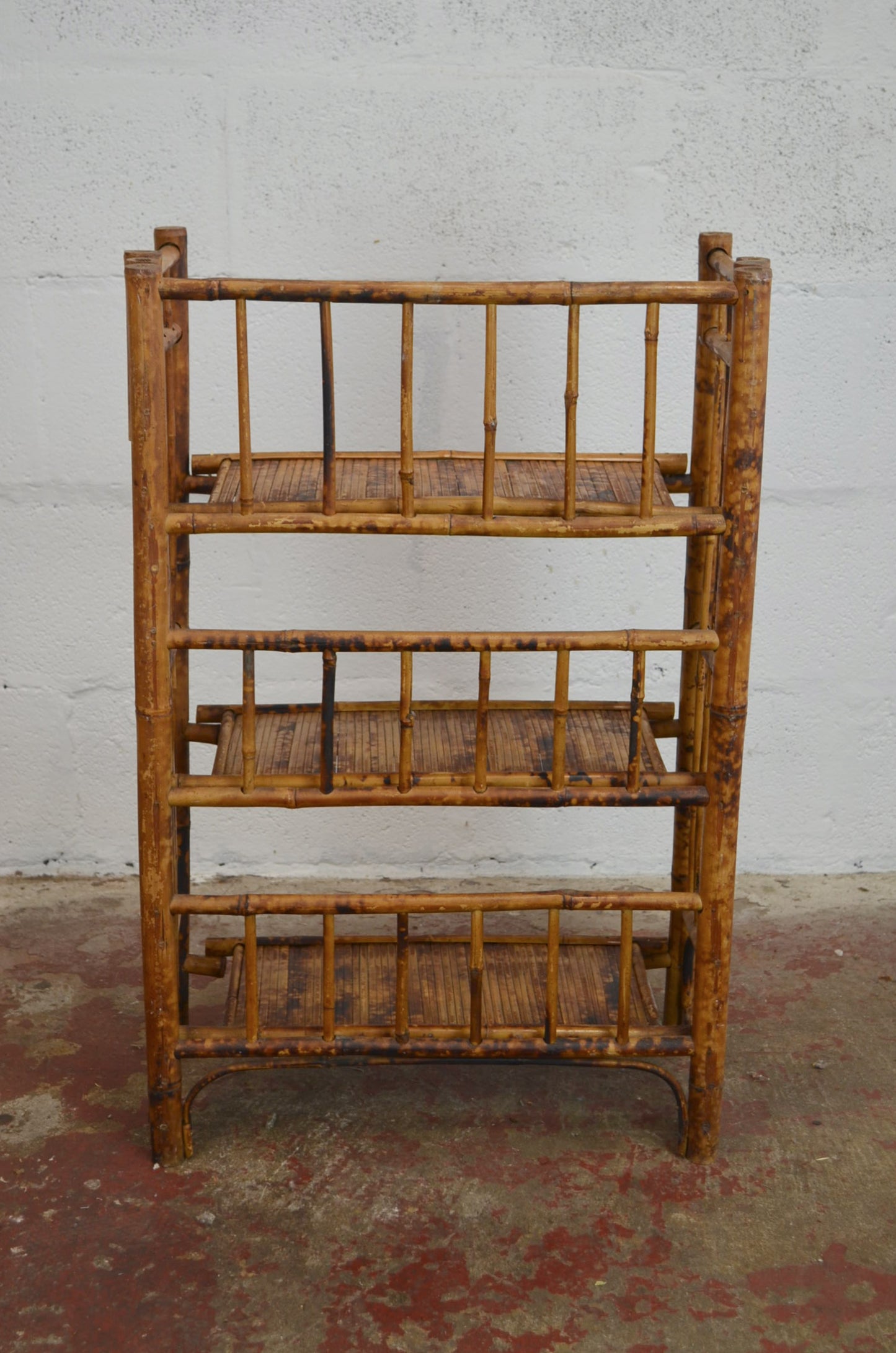 A Vintage Bamboo Folding Bookcase