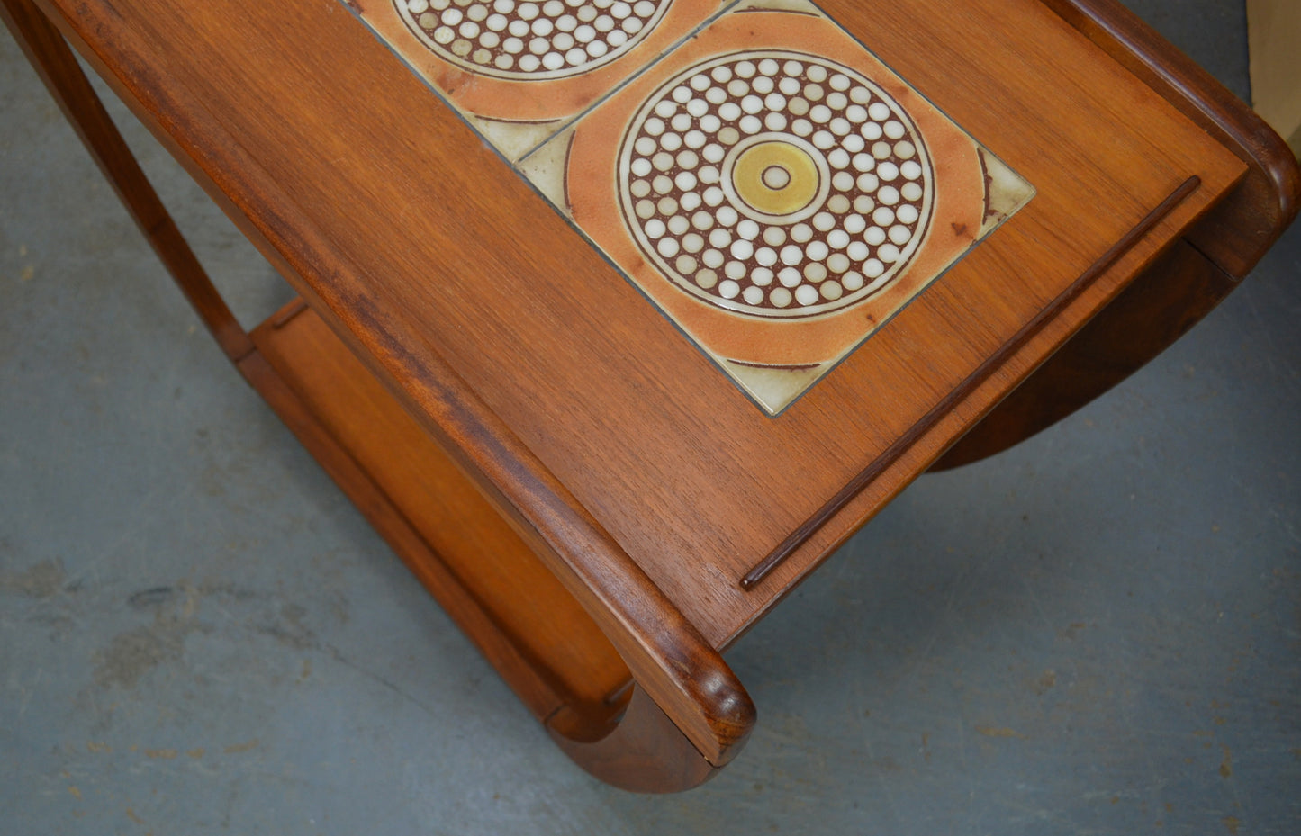 Vintage Mid Century Teak Wood Drinks Trolley