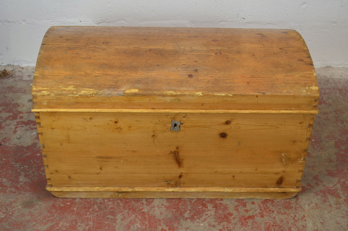 Victorian Pine Dome Top Blanket Box Storage