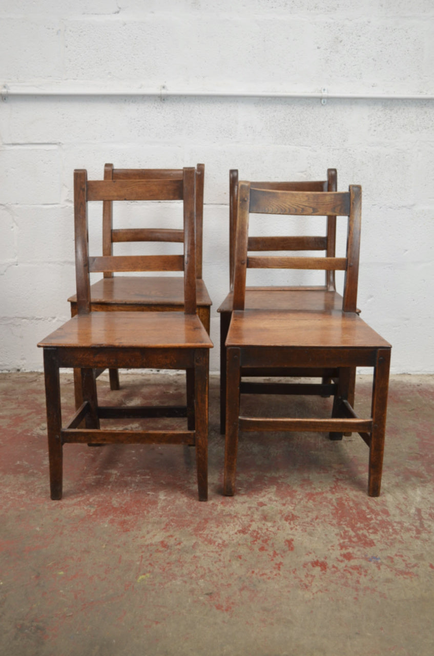 A Set Of Four Georgian Country Cottage Dining Chairs