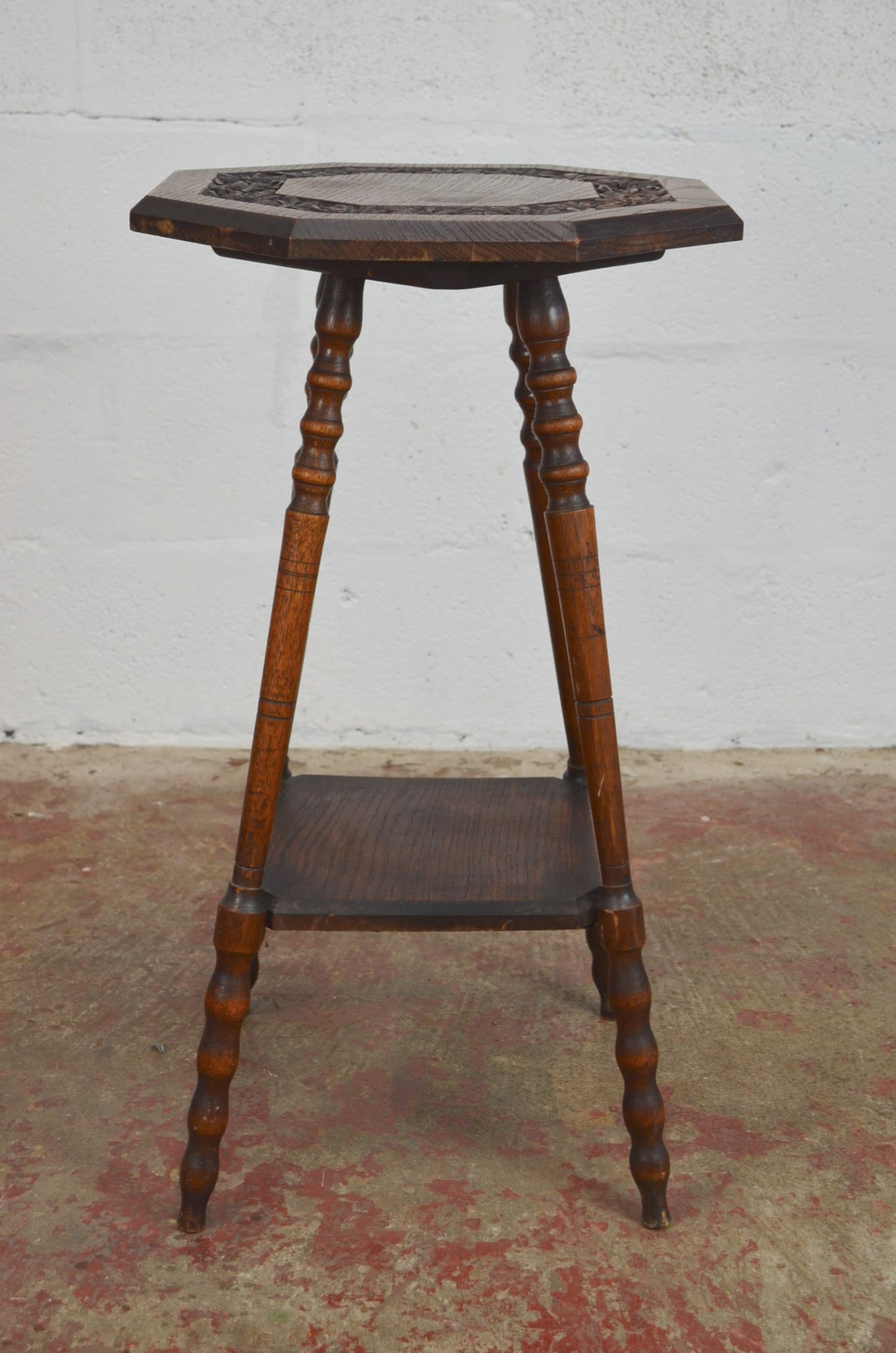 An Antique Oak Octagonal Top Side/Wine Table