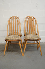 Four Vintage Ercol Dining Chairs (blue label)