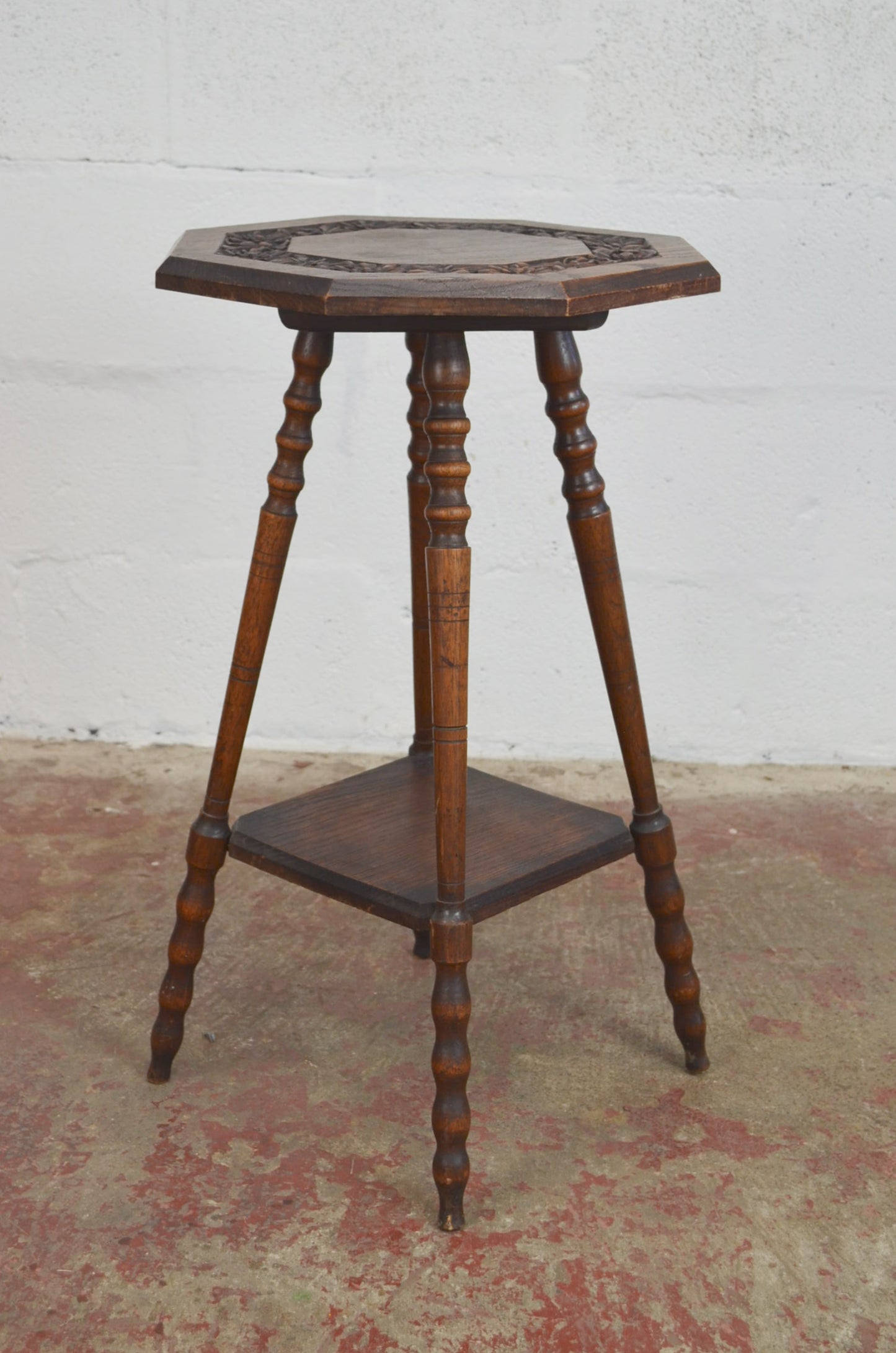 An Antique Oak Octagonal Top Side/Wine Table