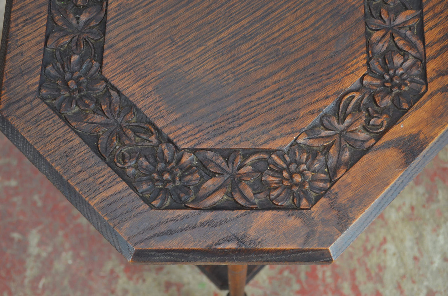 An Antique Oak Octagonal Top Side/Wine Table