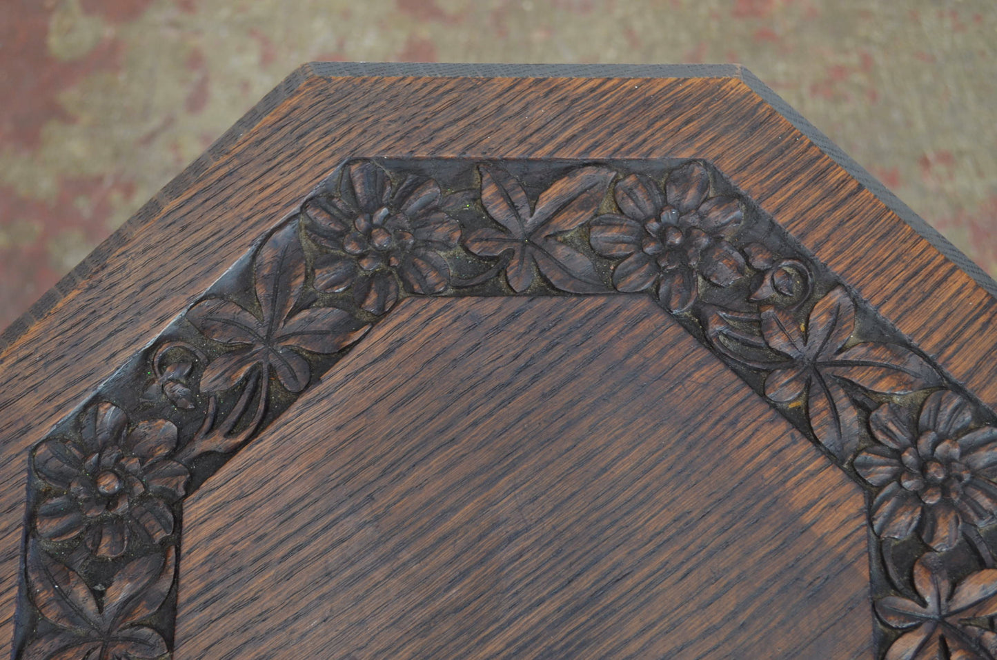 An Antique Oak Octagonal Top Side/Wine Table