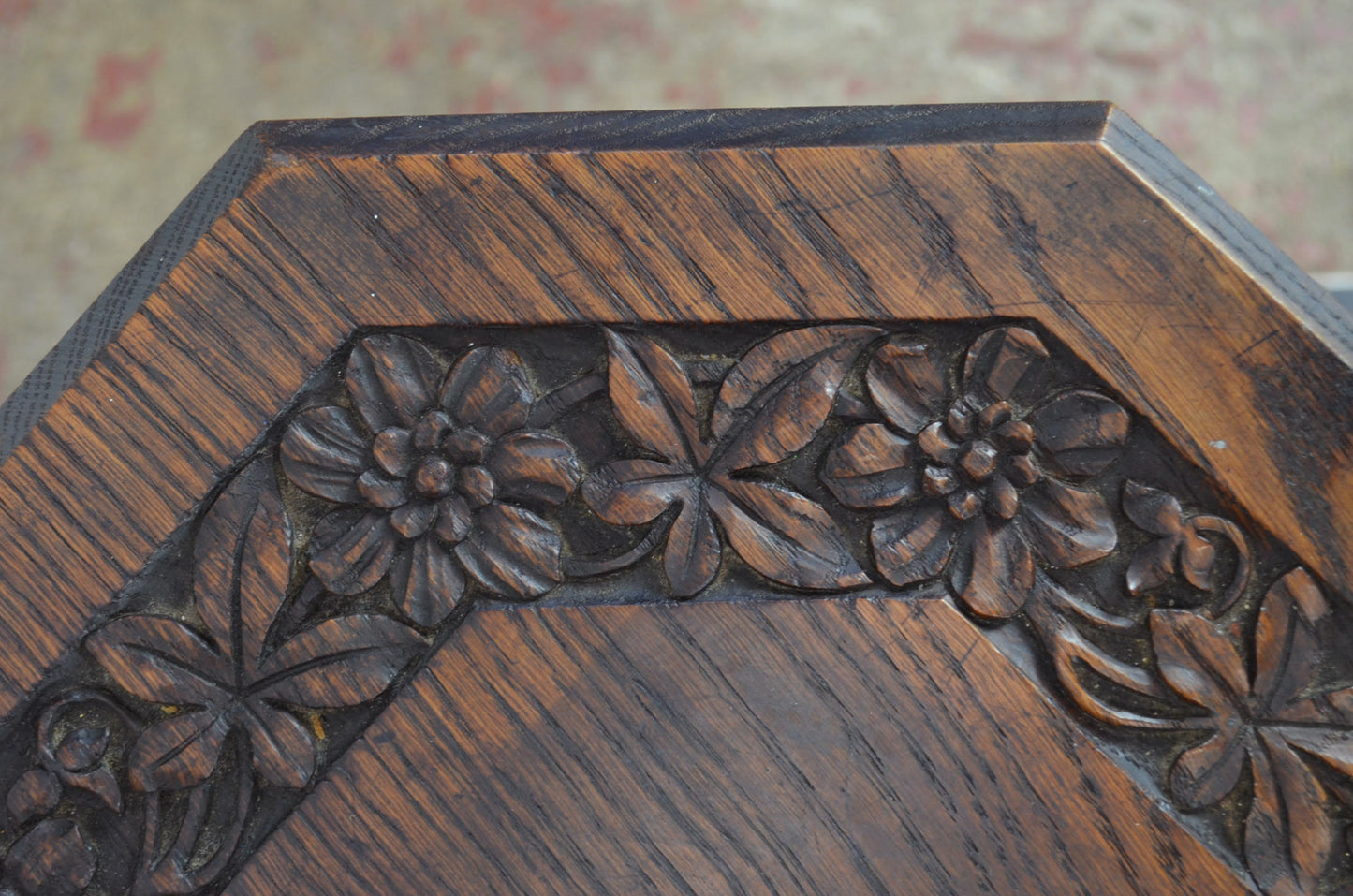An Antique Oak Octagonal Top Side/Wine Table