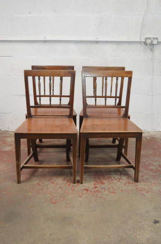 A Set Of Four Georgian Country Cottage Dining Chairs