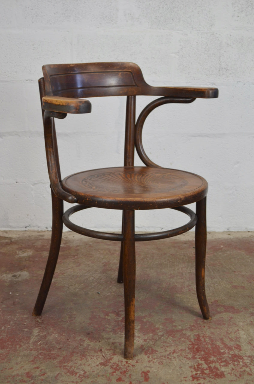 A Thonet Style Vintage Bentwood Armchair by Fischel