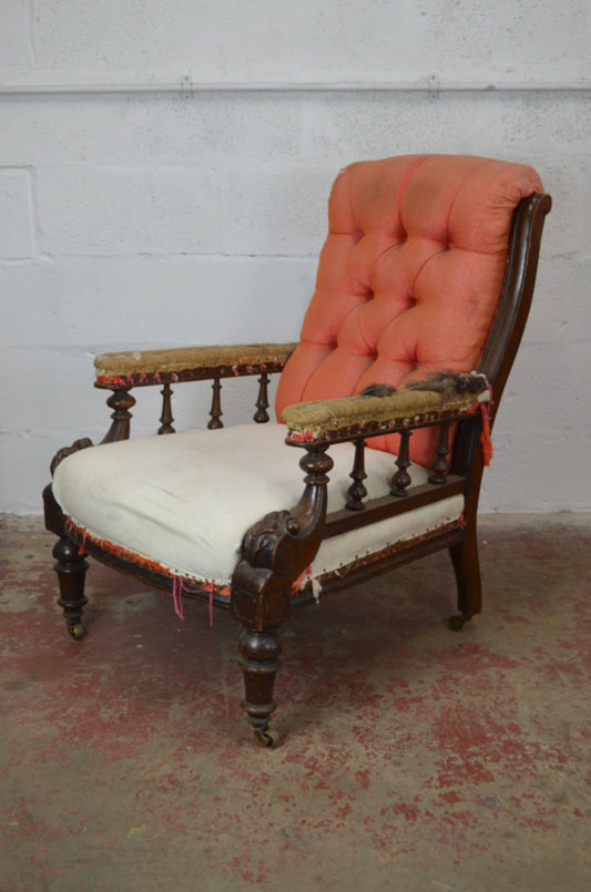 A Victorian Mahogany Library Armchair