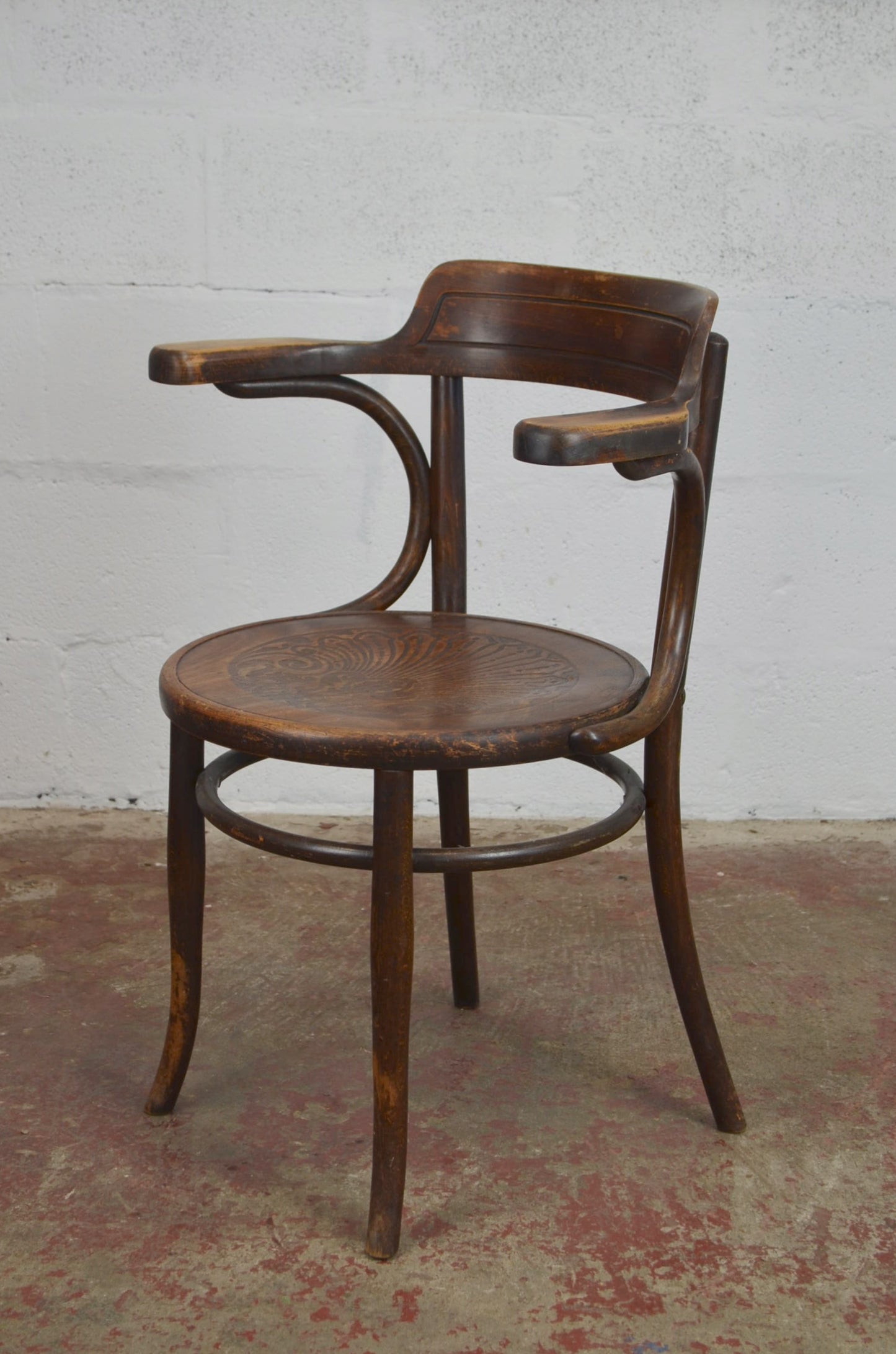 A Thonet Style Vintage Bentwood Armchair by Fischel