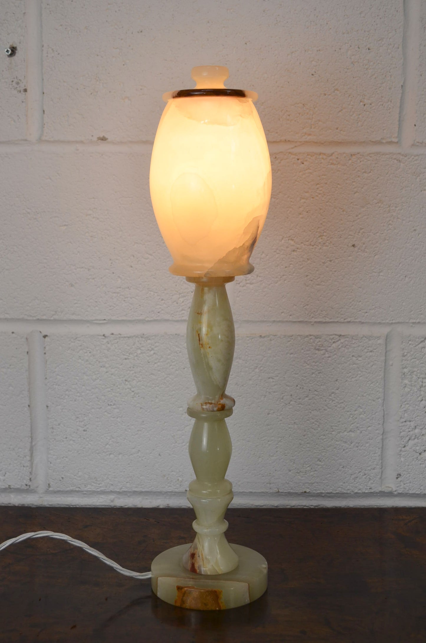 A Pair Of Vintage Onyx Table Lamps