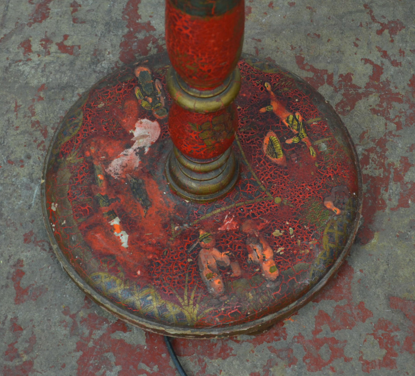 Vintage Painted East Asian Floor Lamp (s1)
