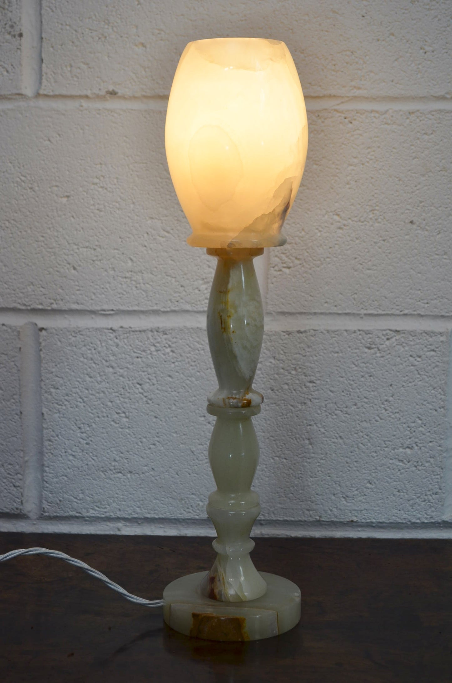 A Pair Of Vintage Onyx Table Lamps