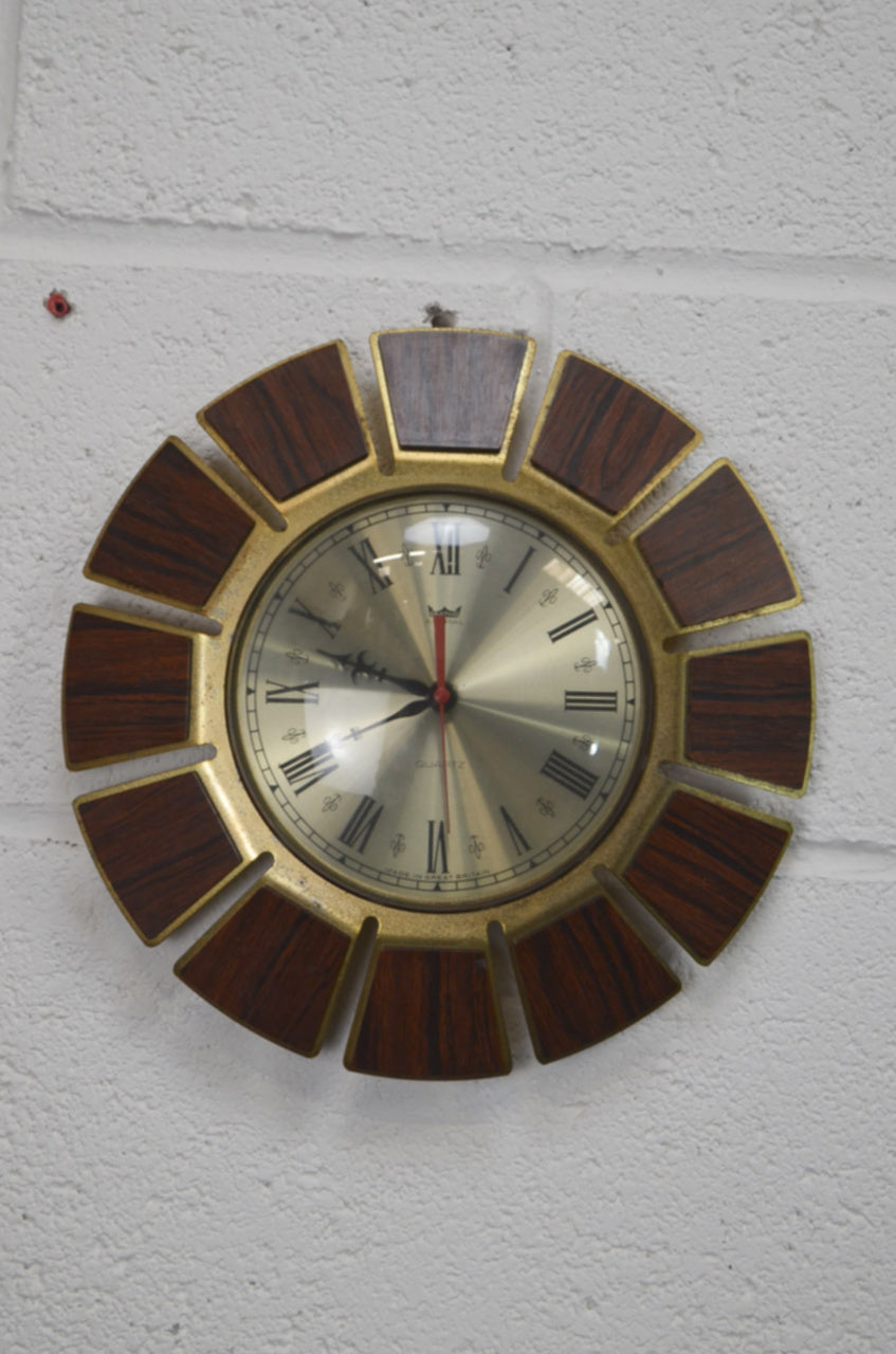 Vintage Mid Century Quartz Wall Clock