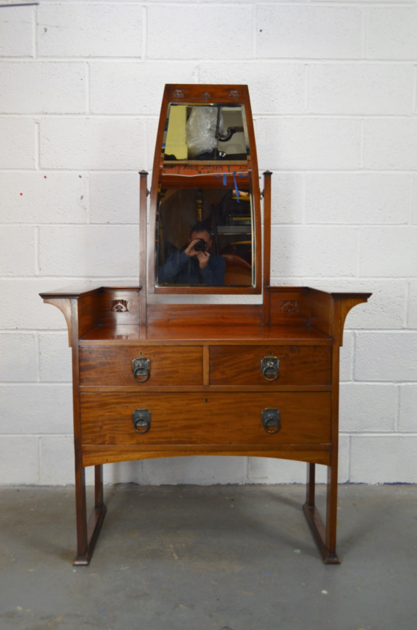 A Late 19th Century Art Nouveau Mahogany Dressing Table - Liberty & Co