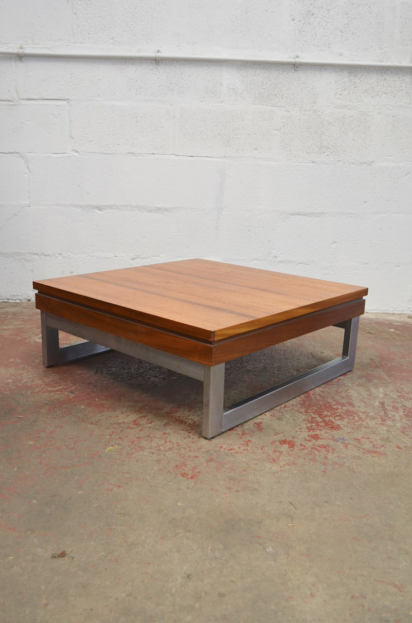 Vintage 1970s Rare Square Coffee Table
