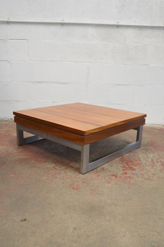 Vintage 1970s Rare Square Coffee Table