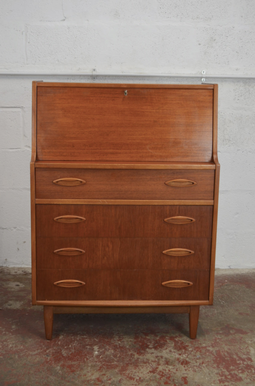 Vintage Mid Century Teak Bureau