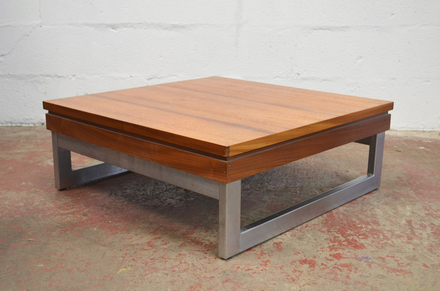 Vintage 1970s Rare Square Coffee Table