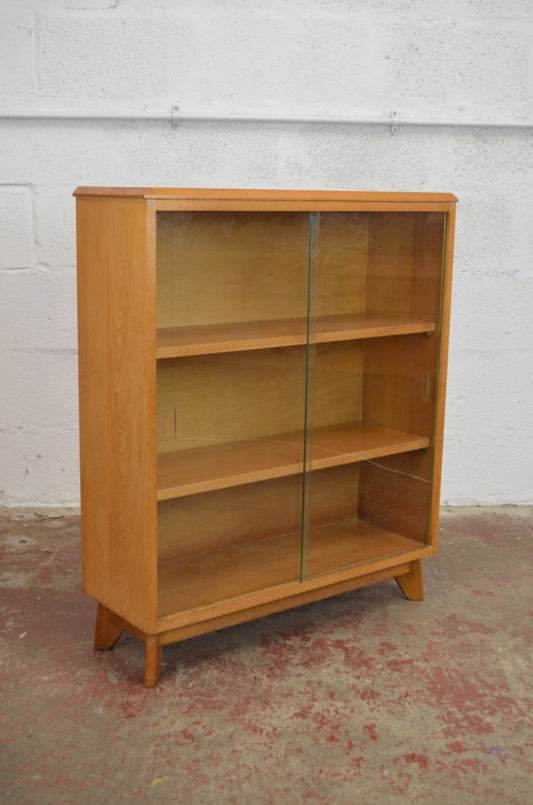 Vintage Pair Of Mid Century Beech Bookcases