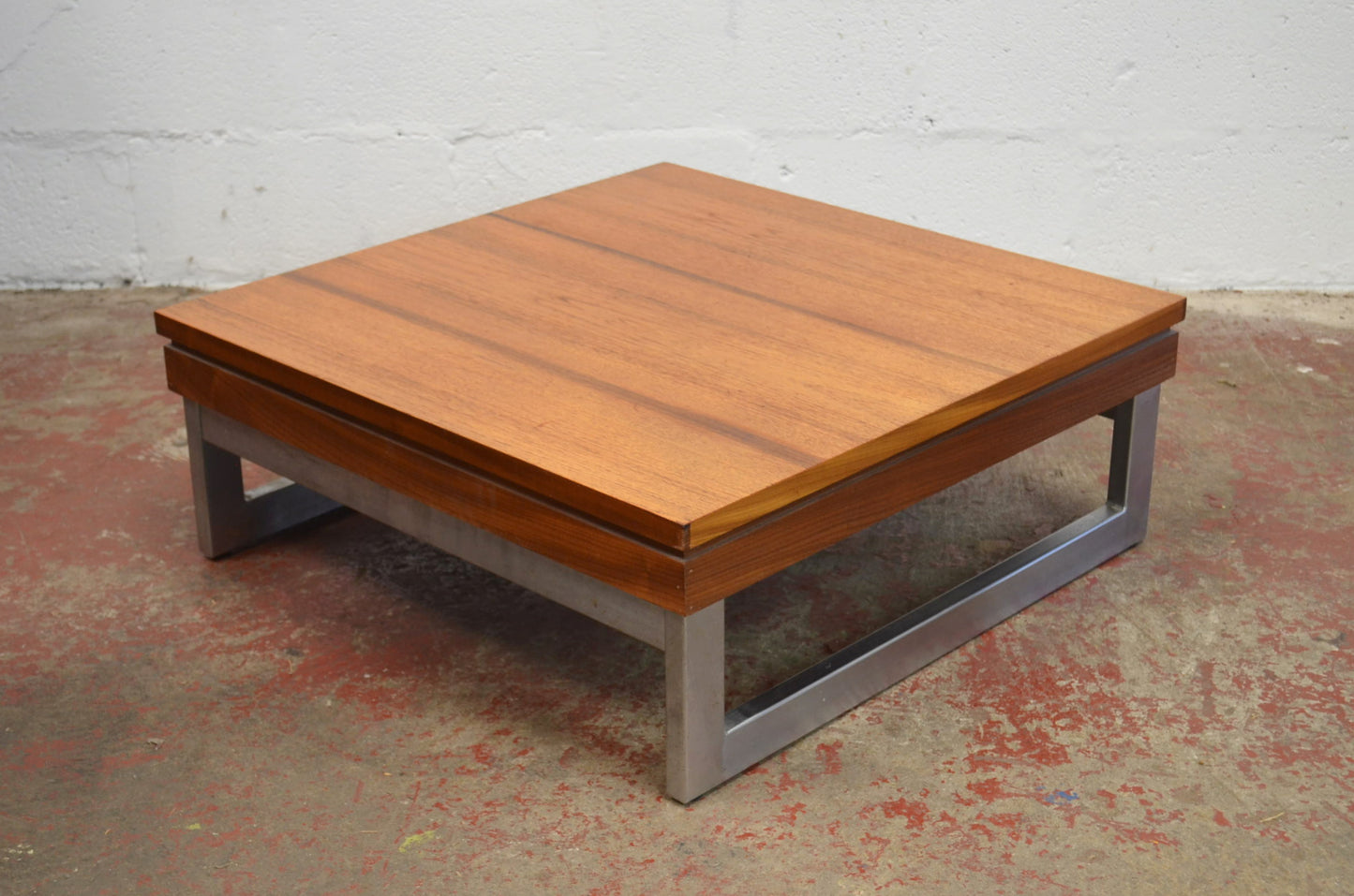 Vintage 1970s Rare Square Coffee Table
