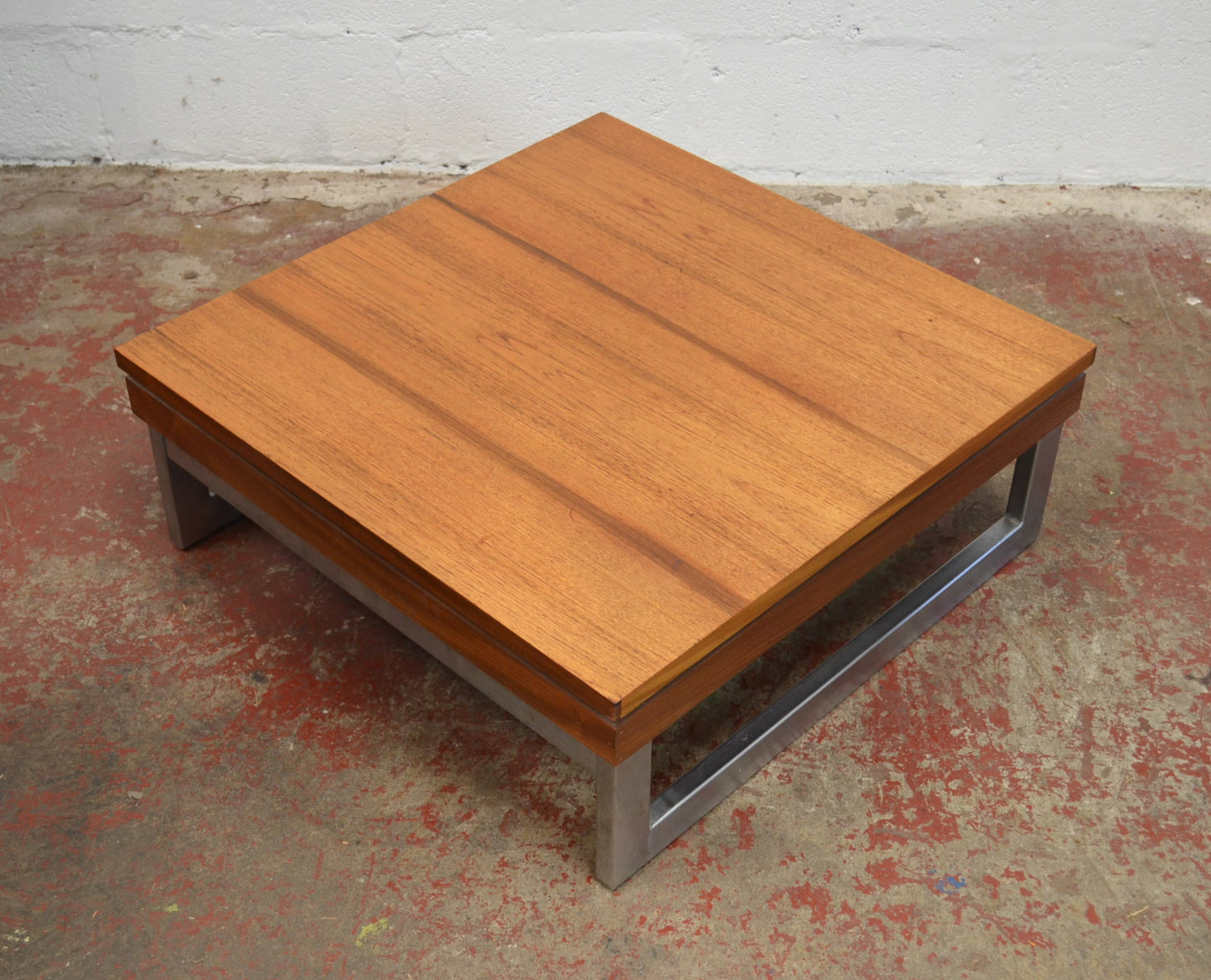 Vintage 1970s Rare Square Coffee Table