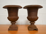 Pair Of Vintage Iron Urns