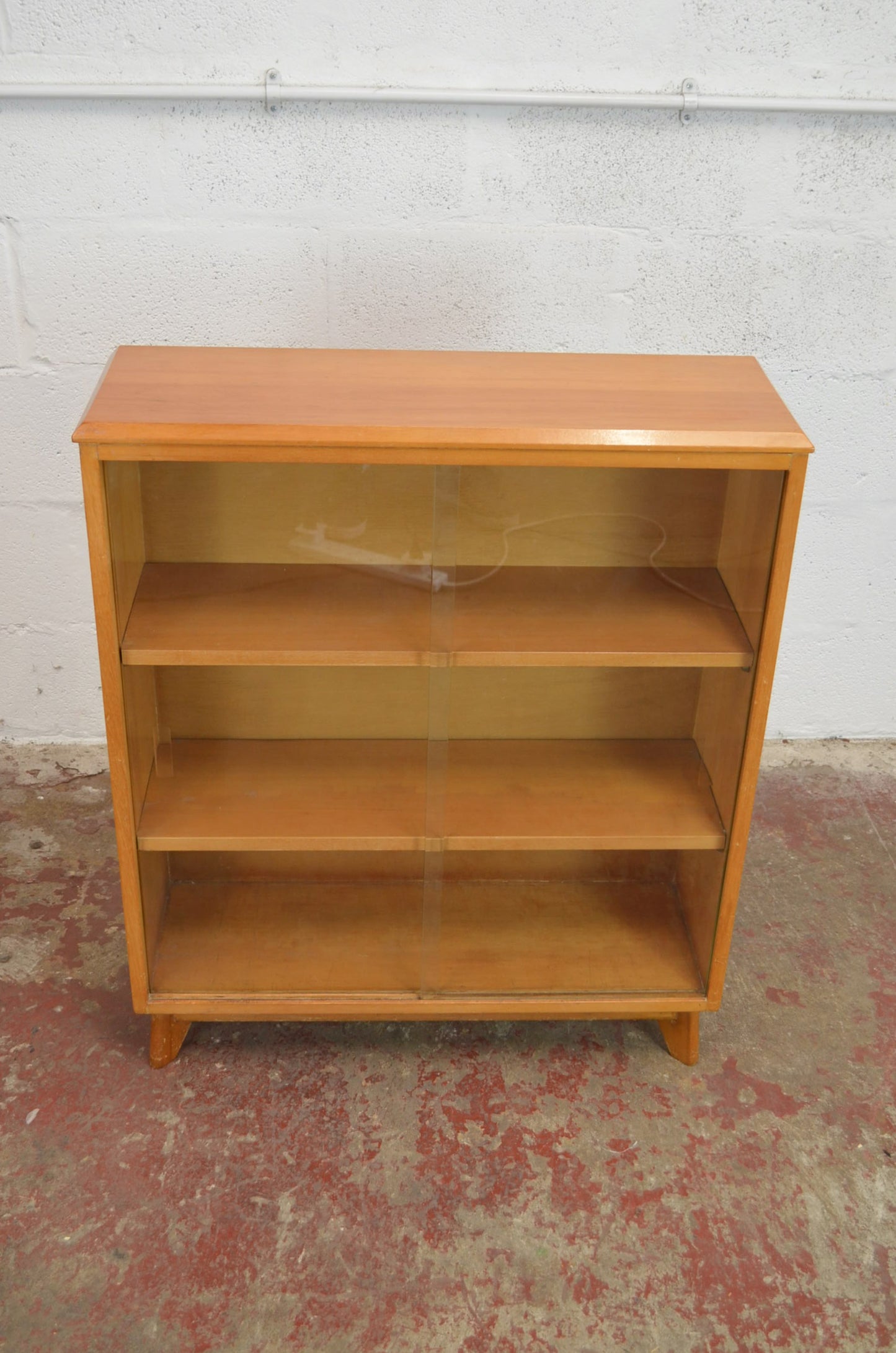 Vintage Pair Of Mid Century Beech Bookcases