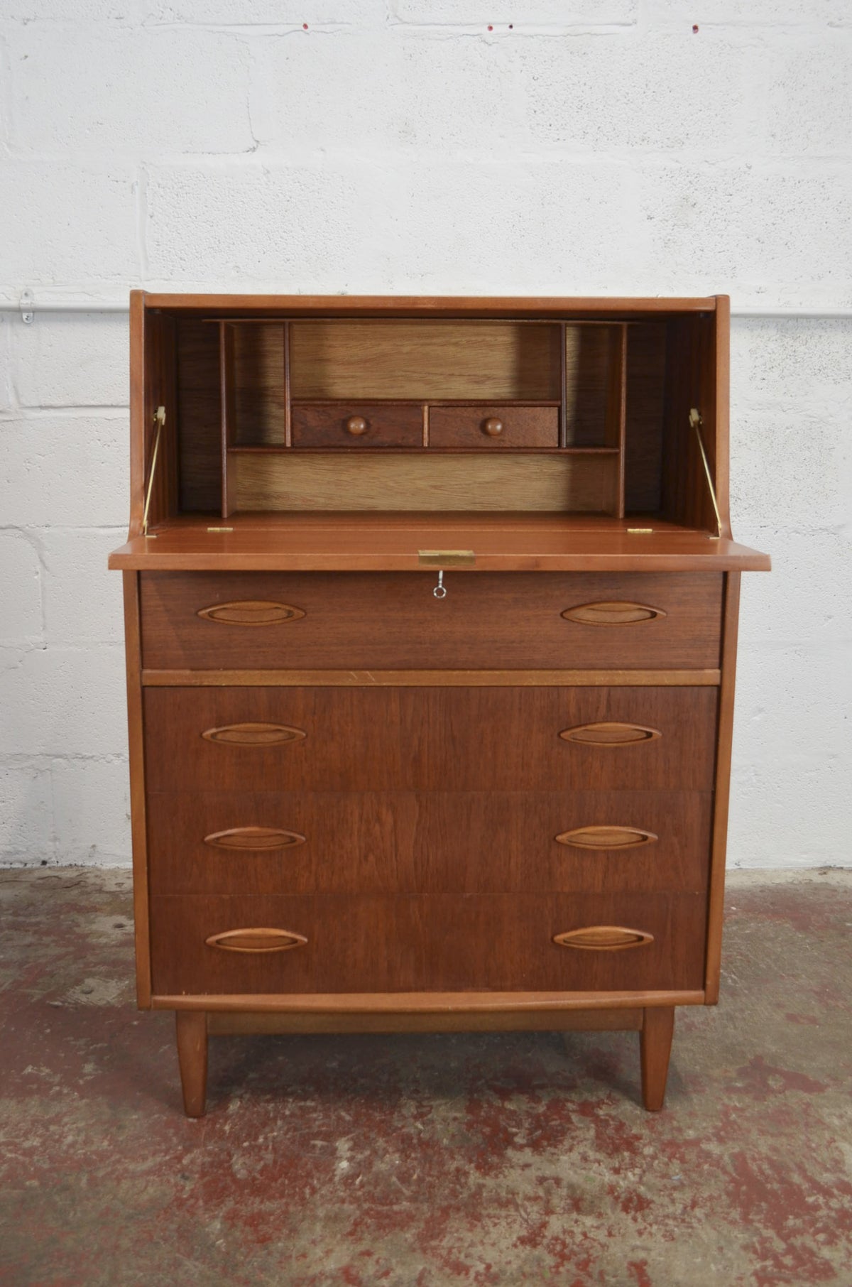 Vintage Mid Century Teak Bureau