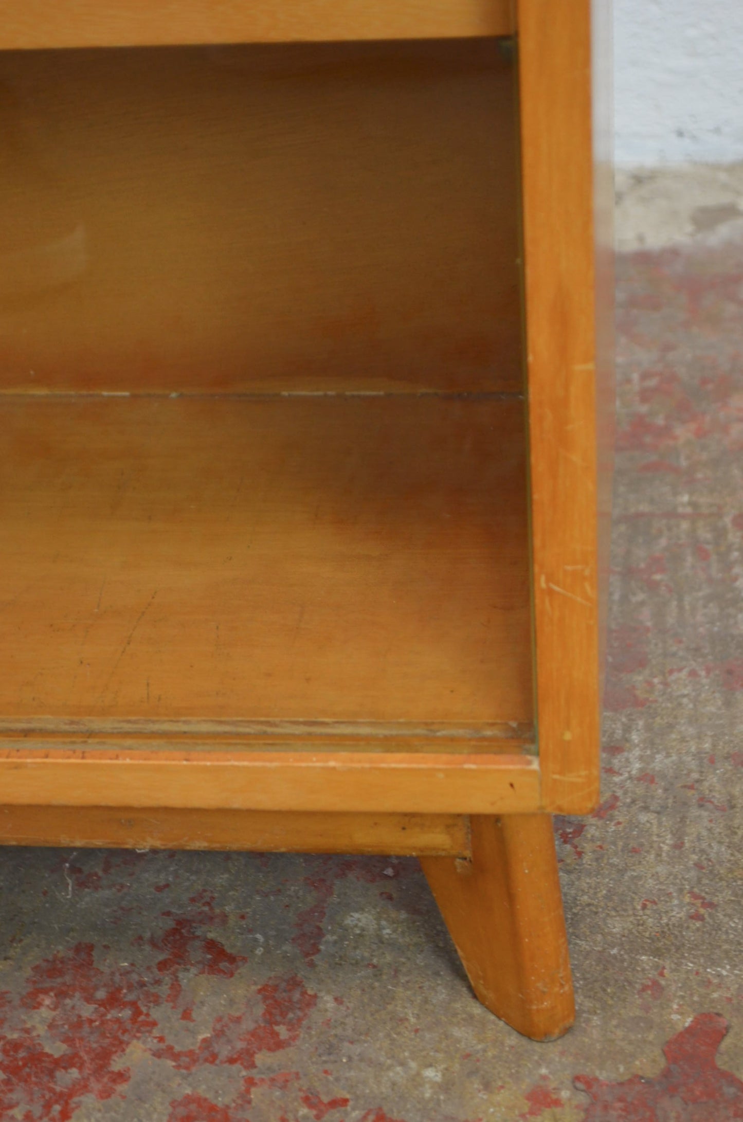 Vintage Pair Of Mid Century Beech Bookcases