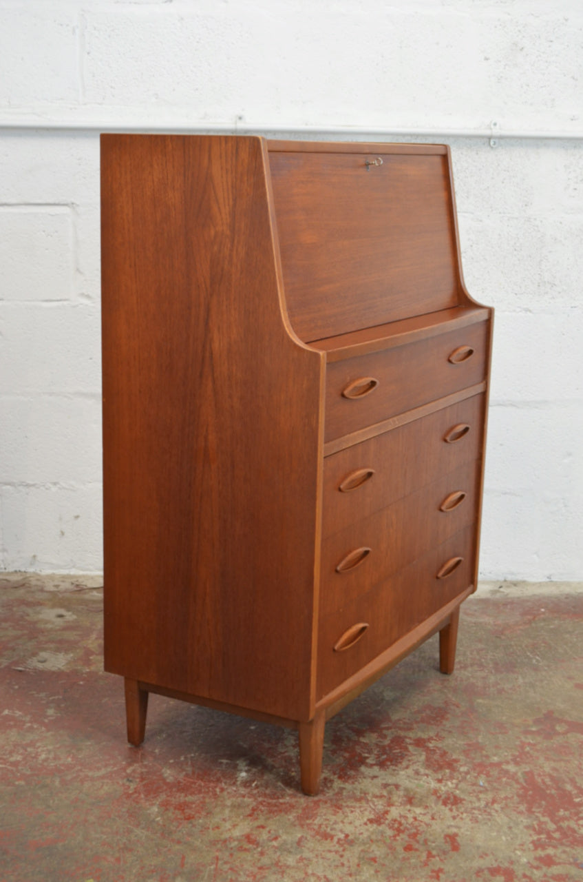 Vintage Mid Century Teak Bureau