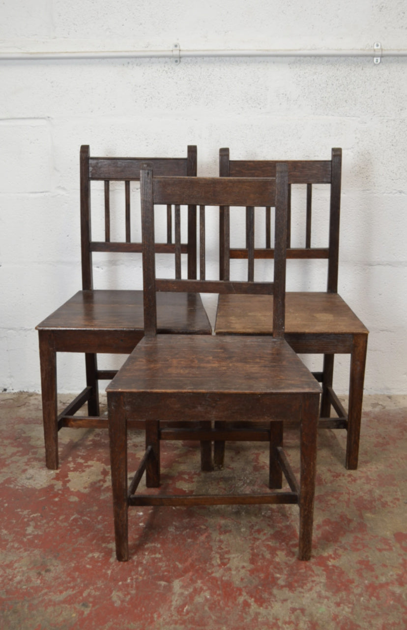 Reserved For Vanessa - A Set Of Three Georgian Country Cottage Dining Chairs