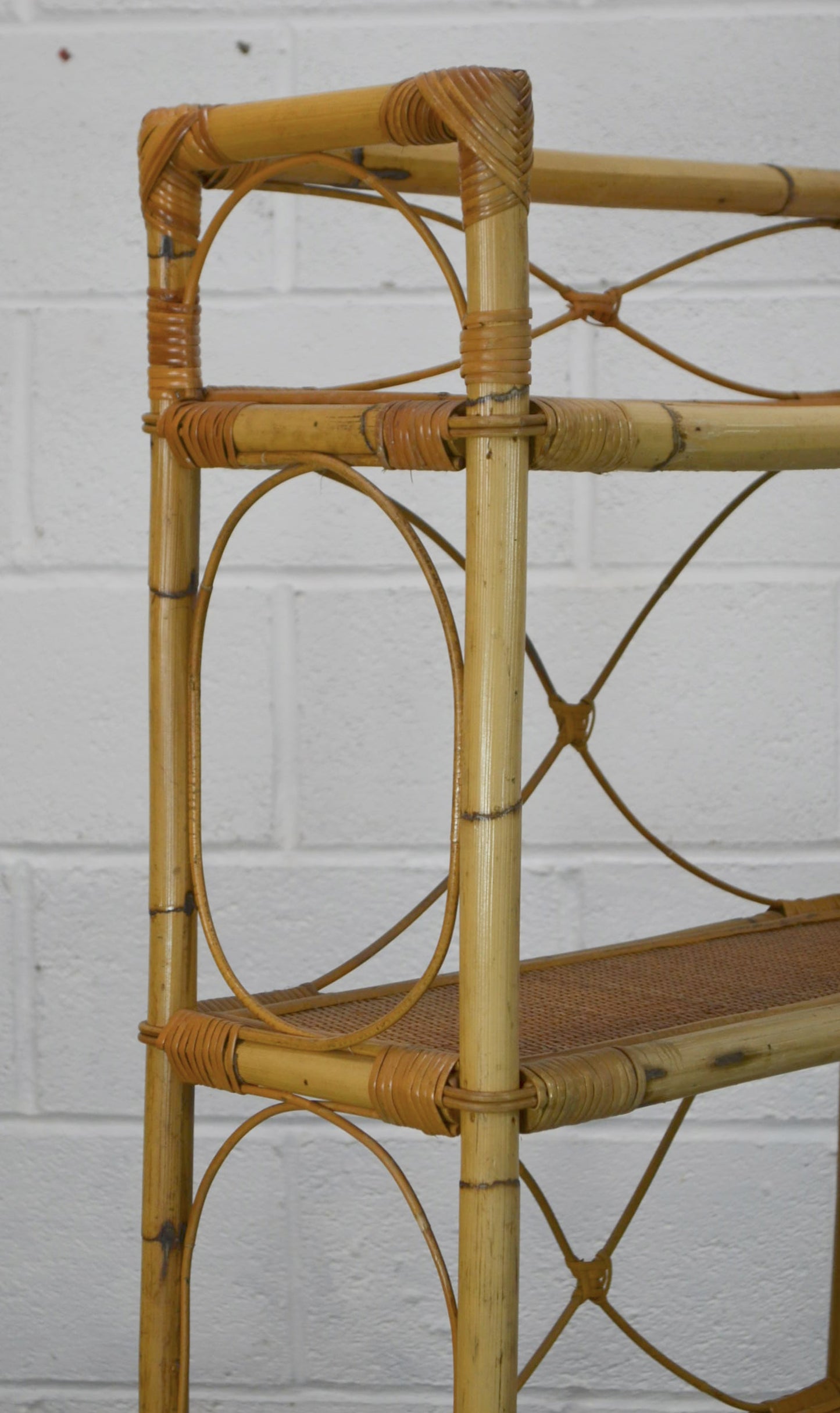 Vintage Bamboo Rattan Bookshelf (1)