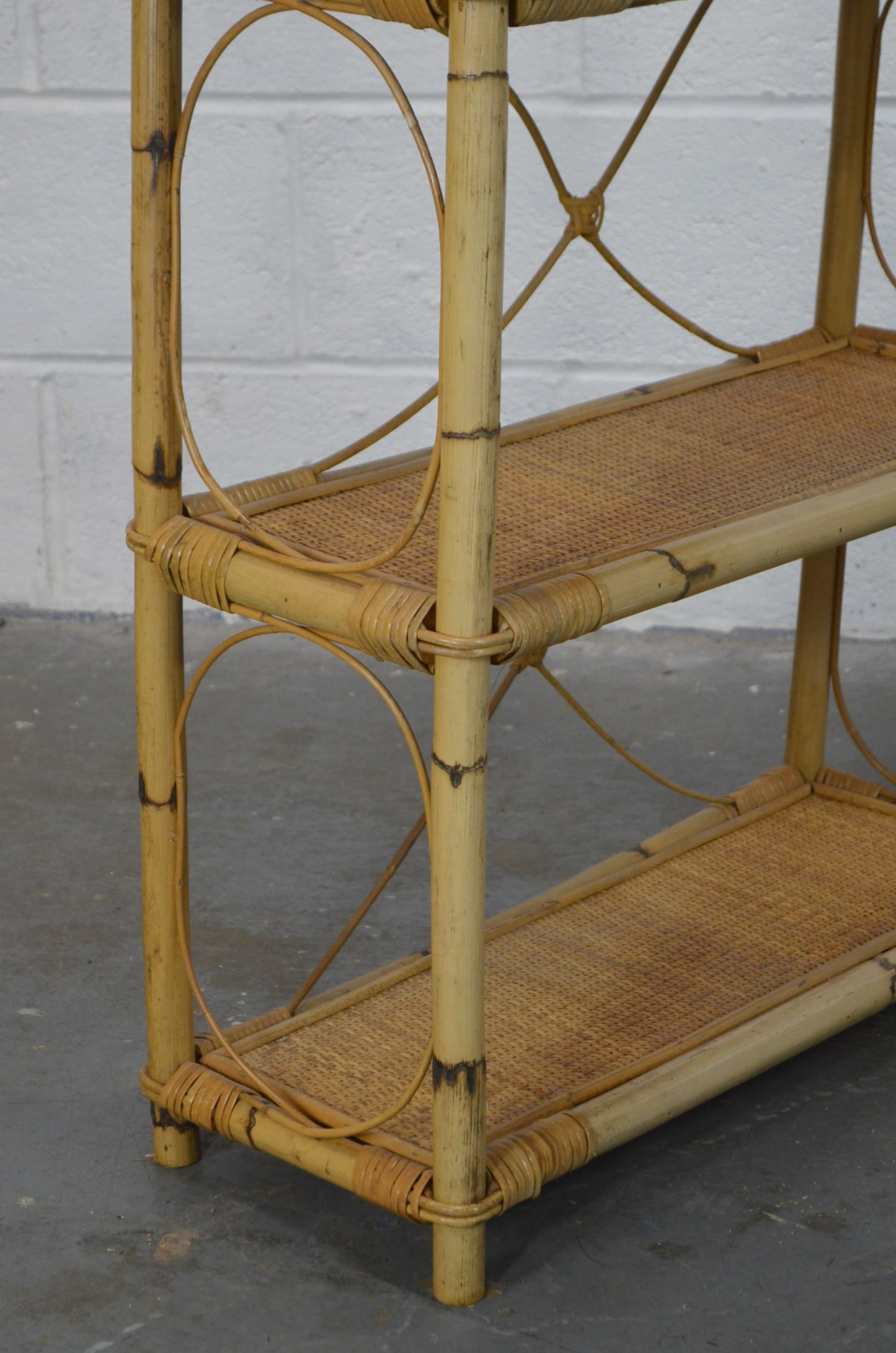 Vintage Bamboo Rattan Bookshelf (1)
