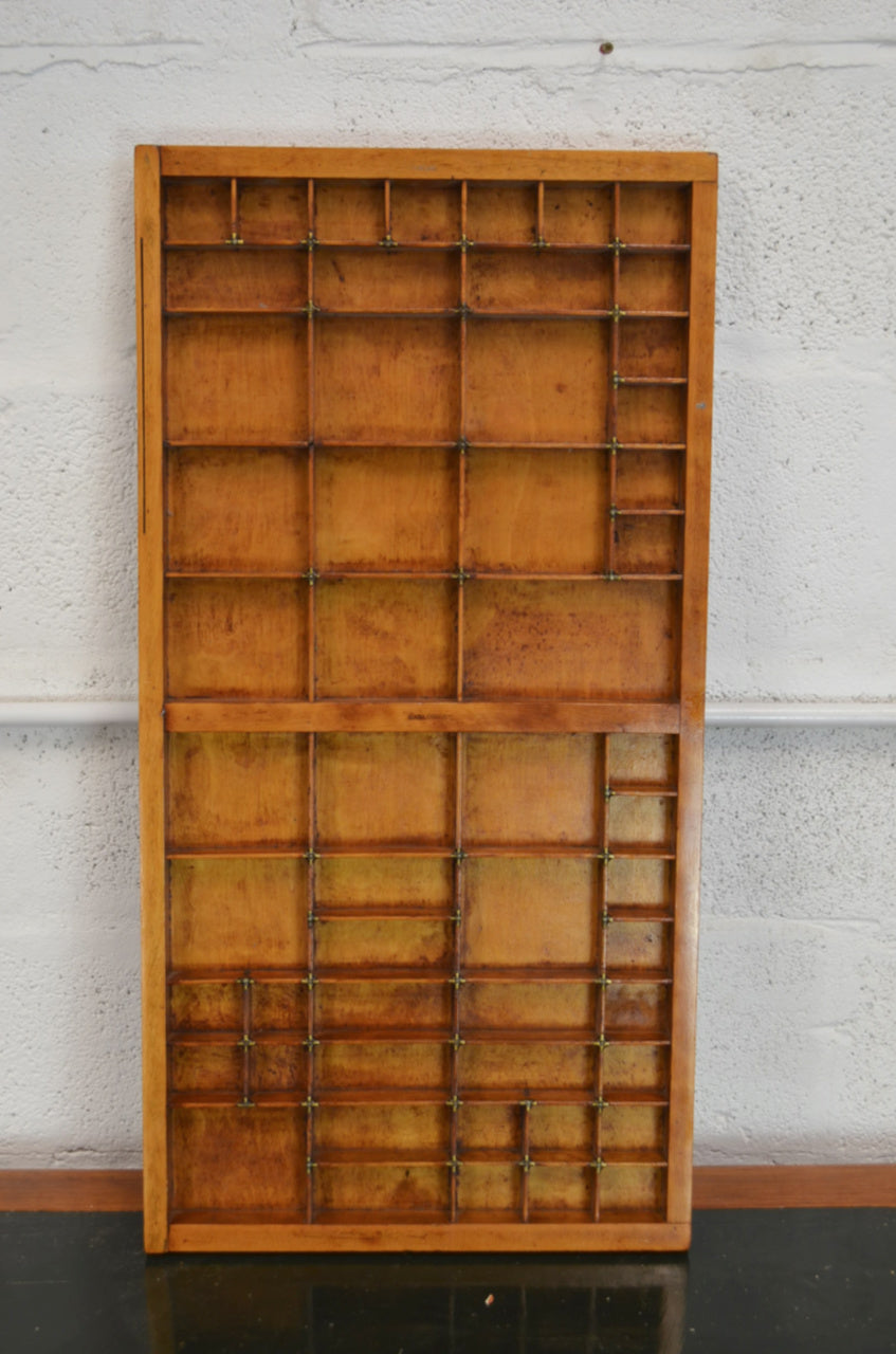 Vintage Wooden Printers Drawer/Display Shelf