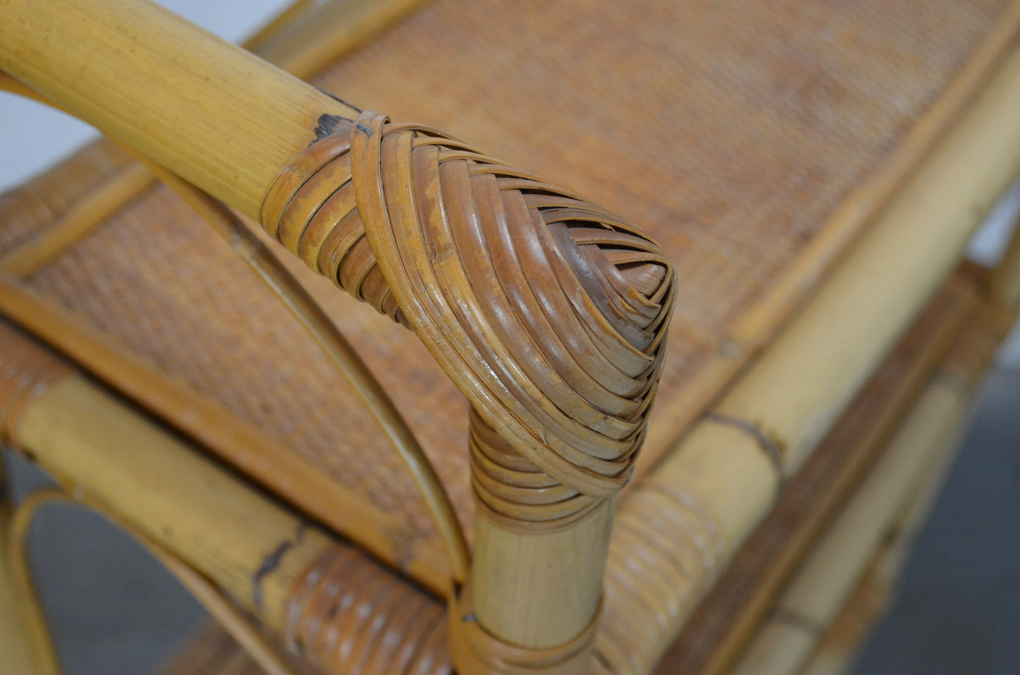 Vintage Bamboo Rattan Bookshelf (1)