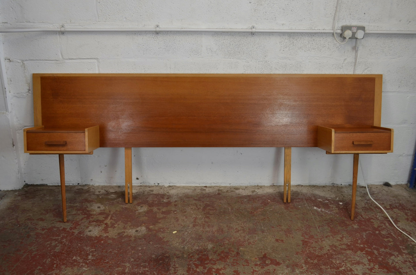 Early Vintage 1950s G Plan Headboard & Bedside Drawers