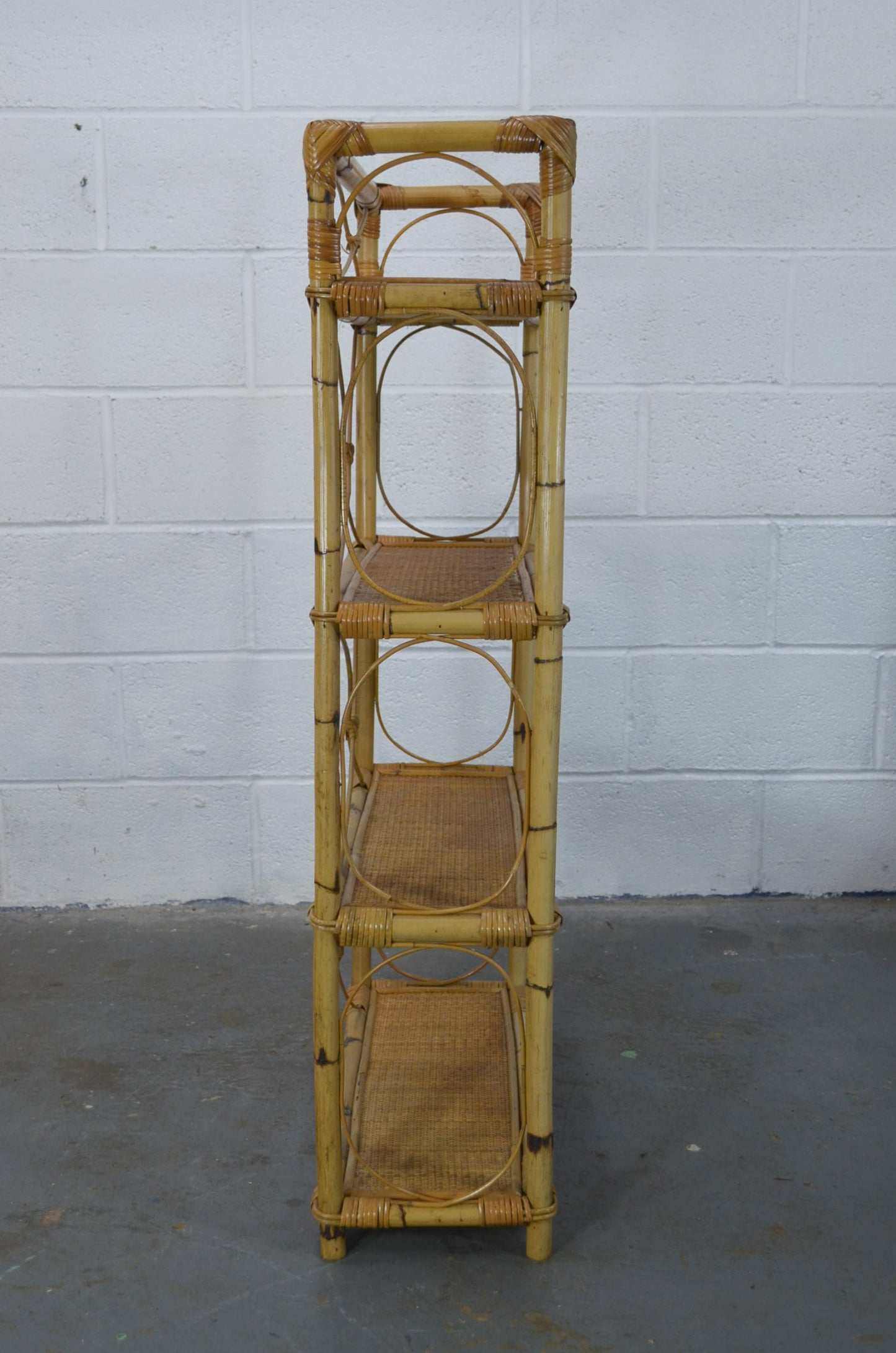 Vintage Bamboo Rattan Bookshelf (1)