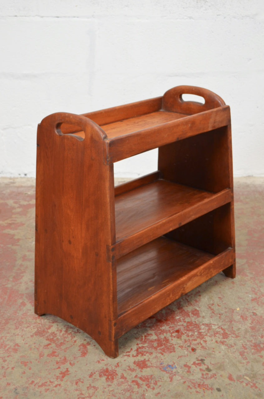 Vintage Teak Bookcase With Pierced Handles