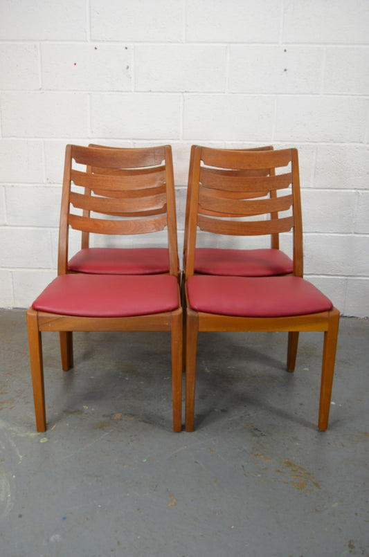 Set Of Four Vintage Dining Table Chairs By Nathan