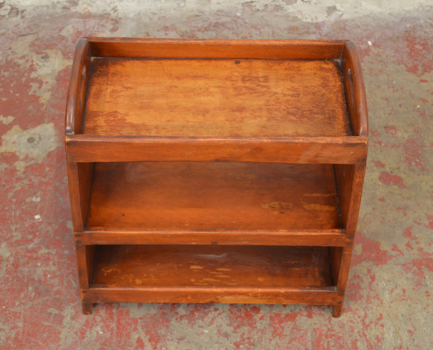 Vintage Teak Bookcase With Pierced Handles