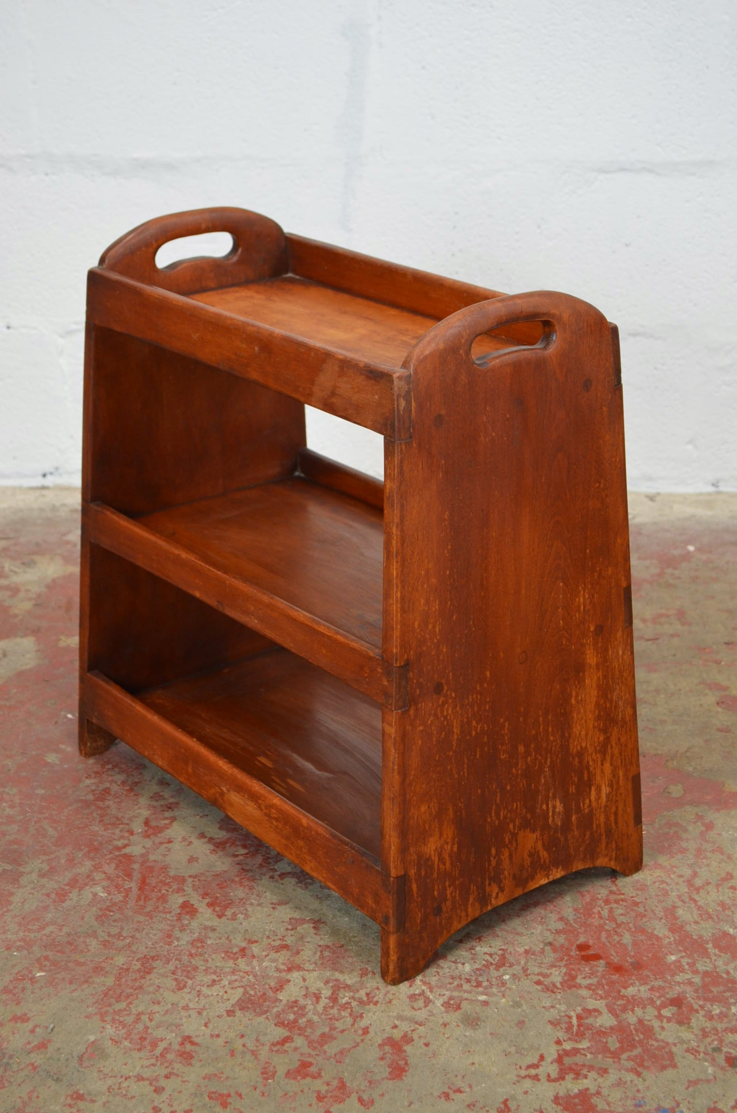 Vintage Teak Bookcase With Pierced Handles