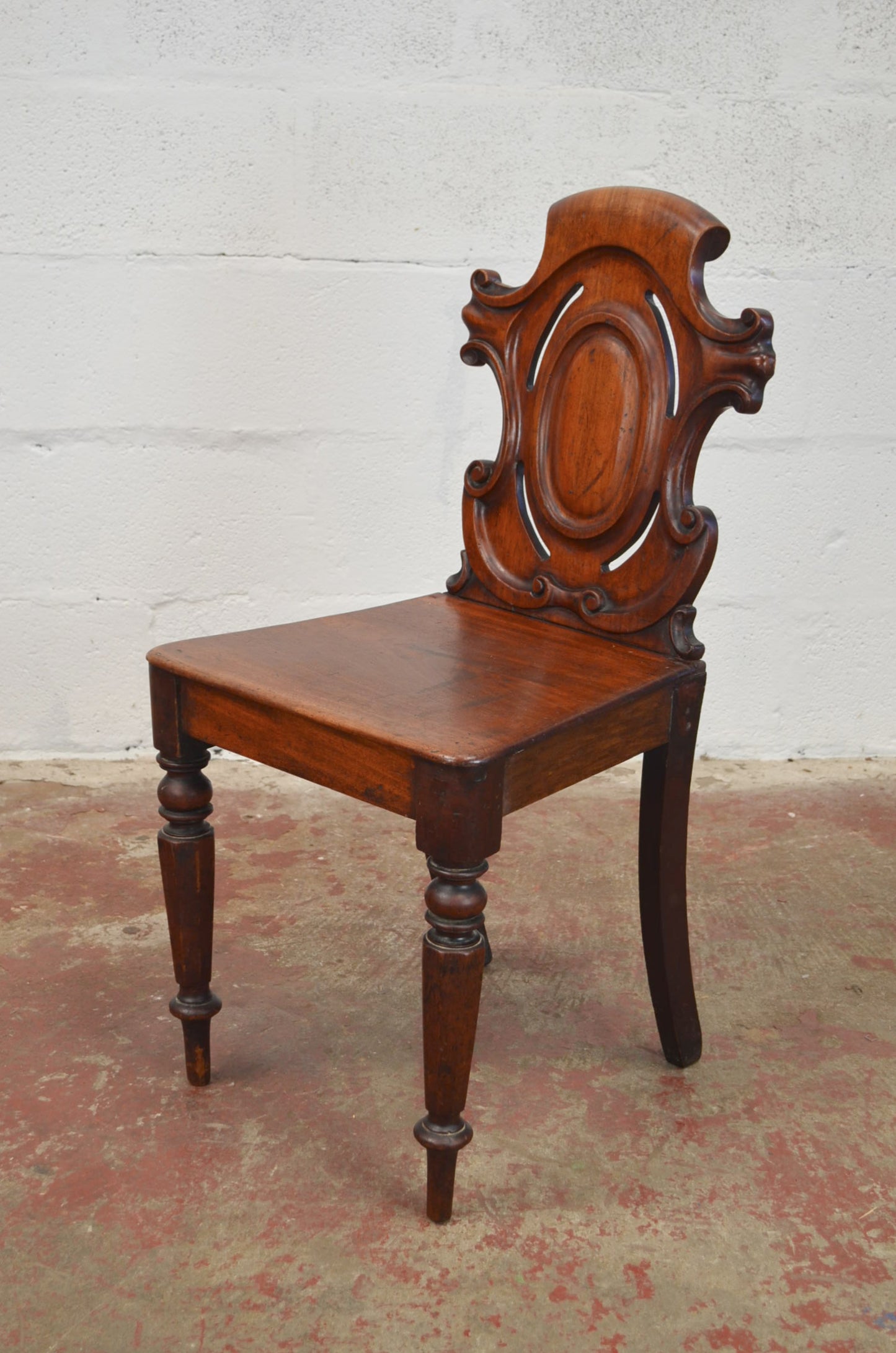 A Pair Of Antique Victorian Mahogany Hall Chairs