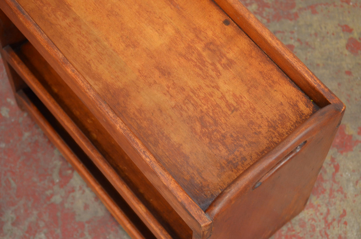 Vintage Teak Bookcase With Pierced Handles