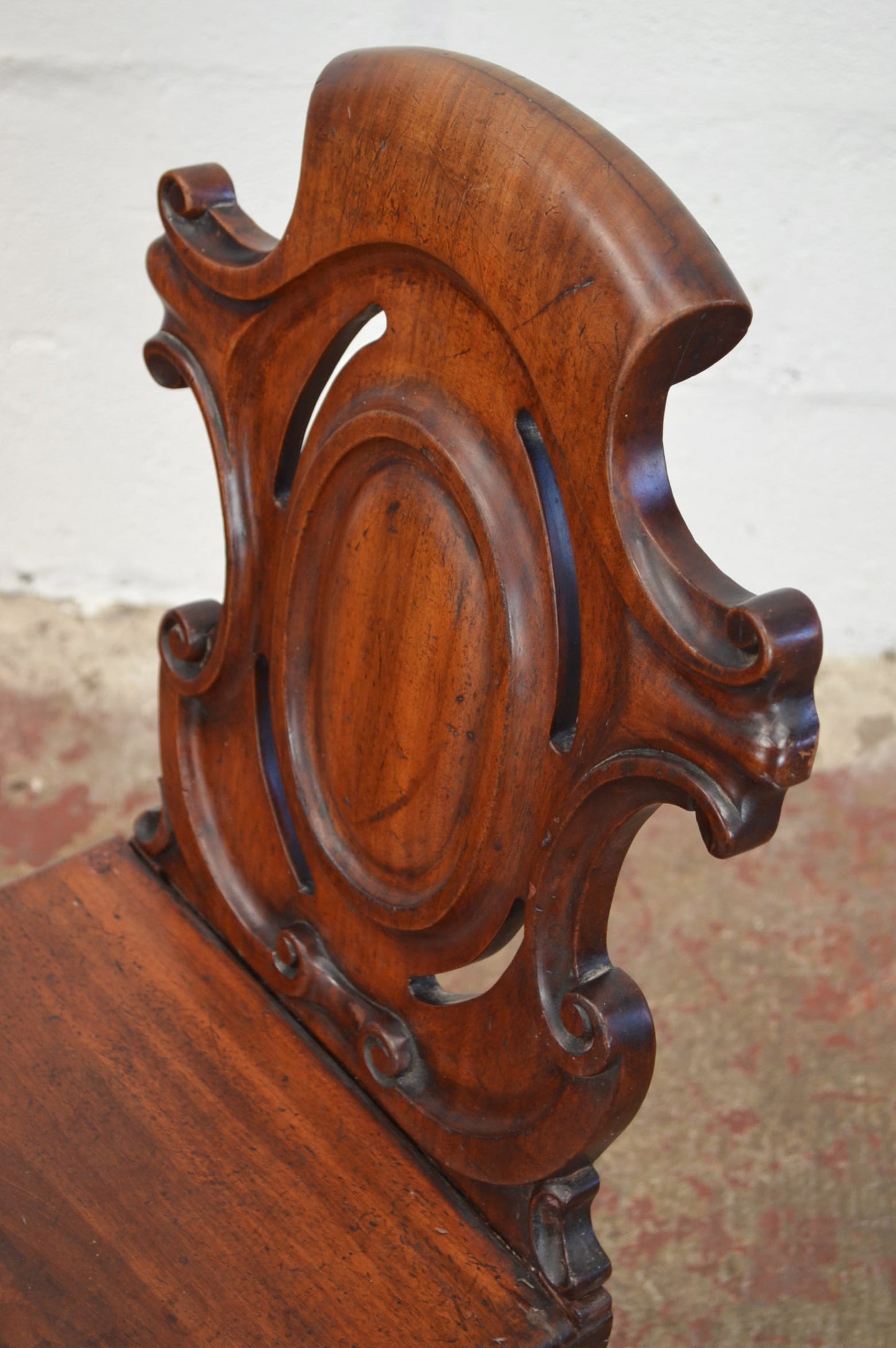 A Pair Of Antique Victorian Mahogany Hall Chairs