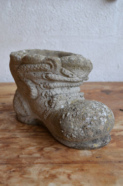 A Vintage Stone Boot Planter