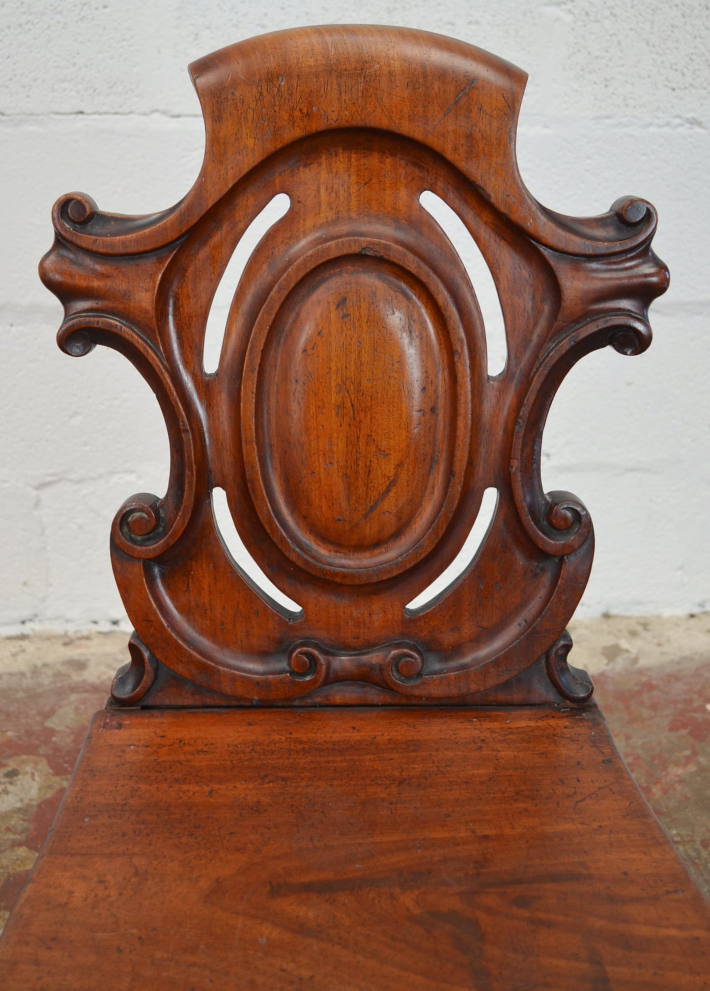 A Pair Of Antique Victorian Mahogany Hall Chairs