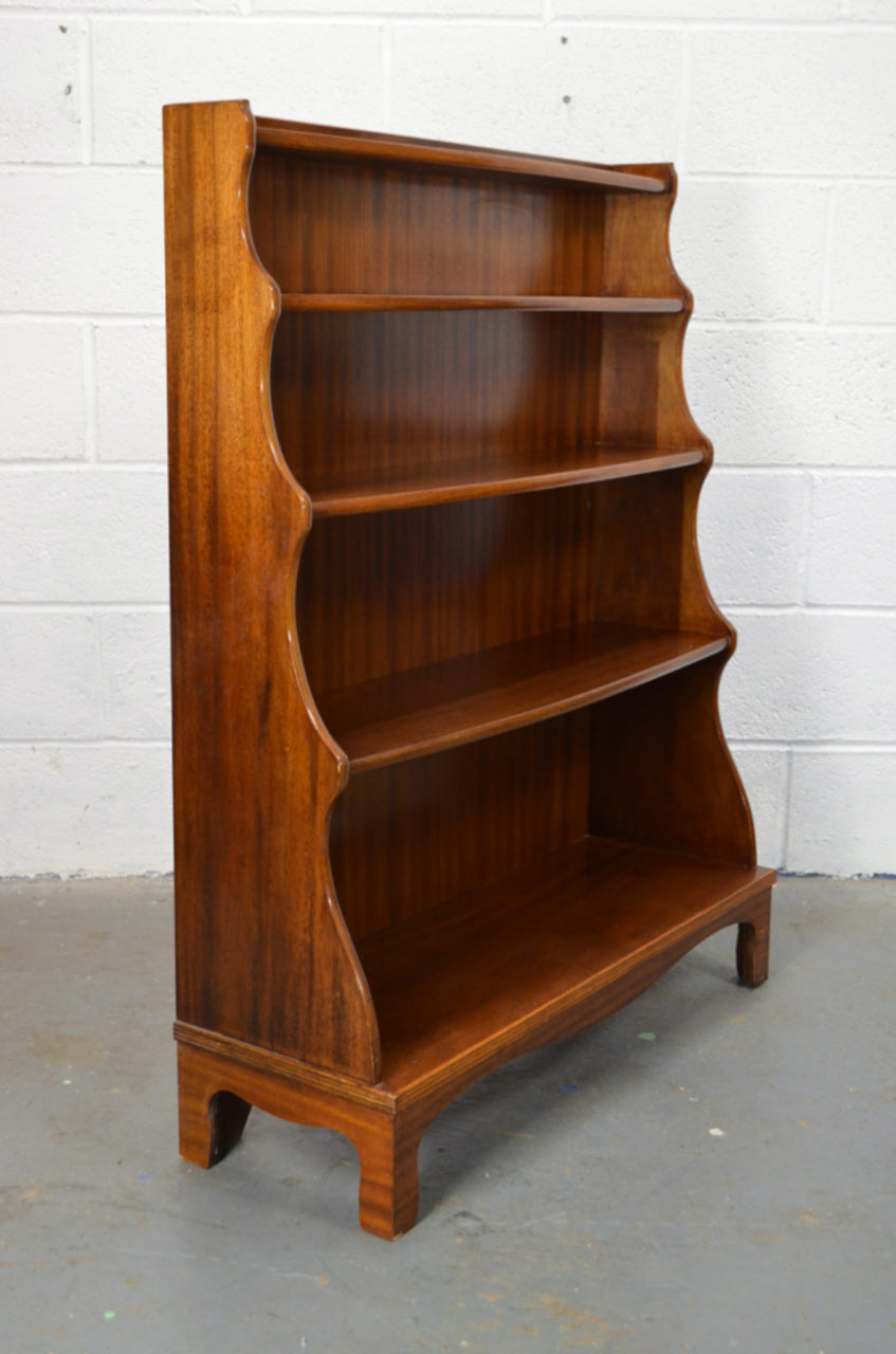 Honey Oak Early 20th Century Waterfall Bookcase