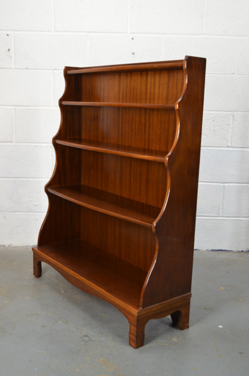 Honey Oak Early 20th Century Waterfall Bookcase