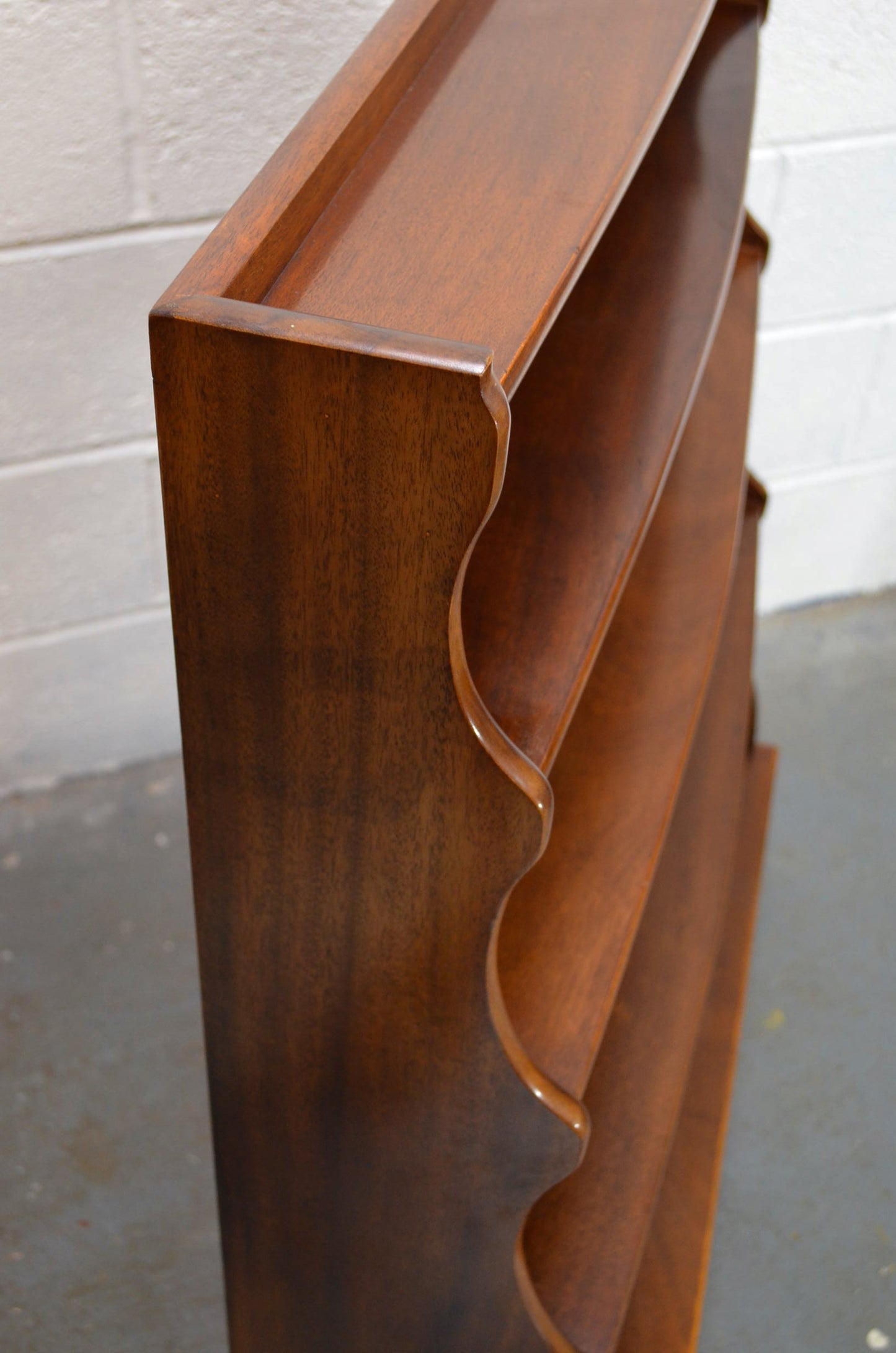 Honey Oak Early 20th Century Waterfall Bookcase